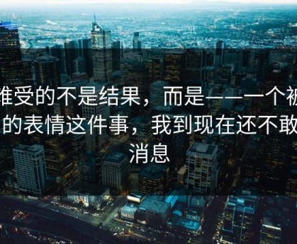 最难受的不是结果，而是——一个被撤回的表情这件事，我到现在还不敢回消息